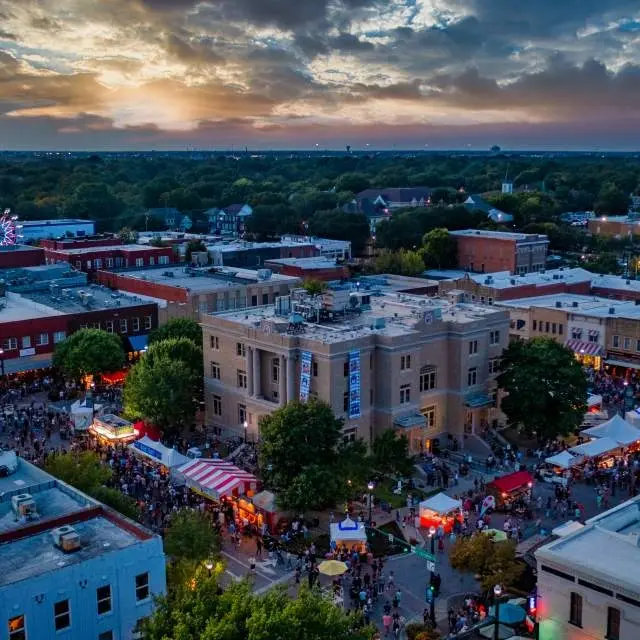 oktoberfest aerial downtown mckinney