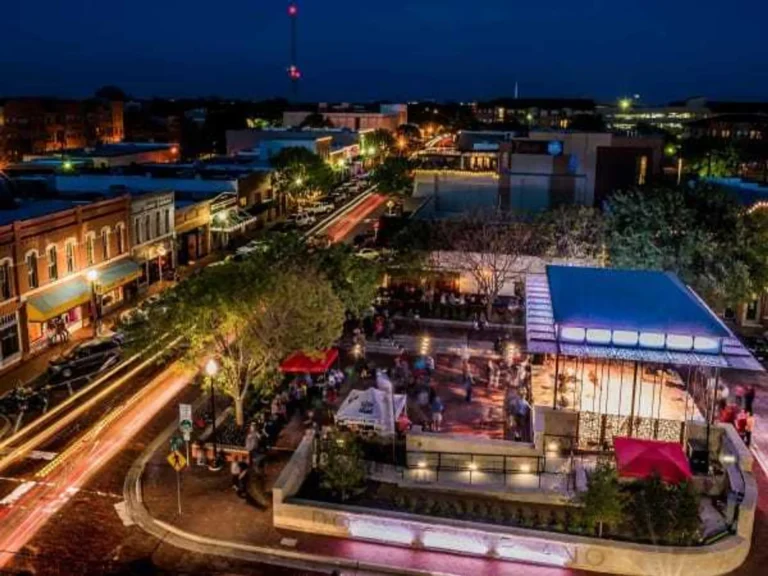 Aerial view of downtown plano